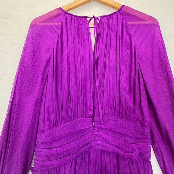 NWT Ba&Sh Helena Purple Silk Viscose Maxi Dress 6 Whimsical Wedding Guest $650 - Picture 5 of 12